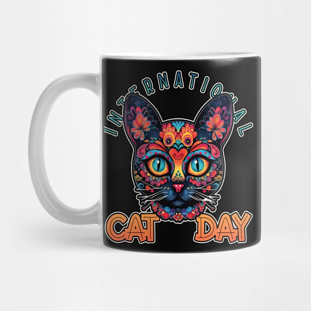 International Cat Day Sugar Skull Cat Mom by DanielLiamGill